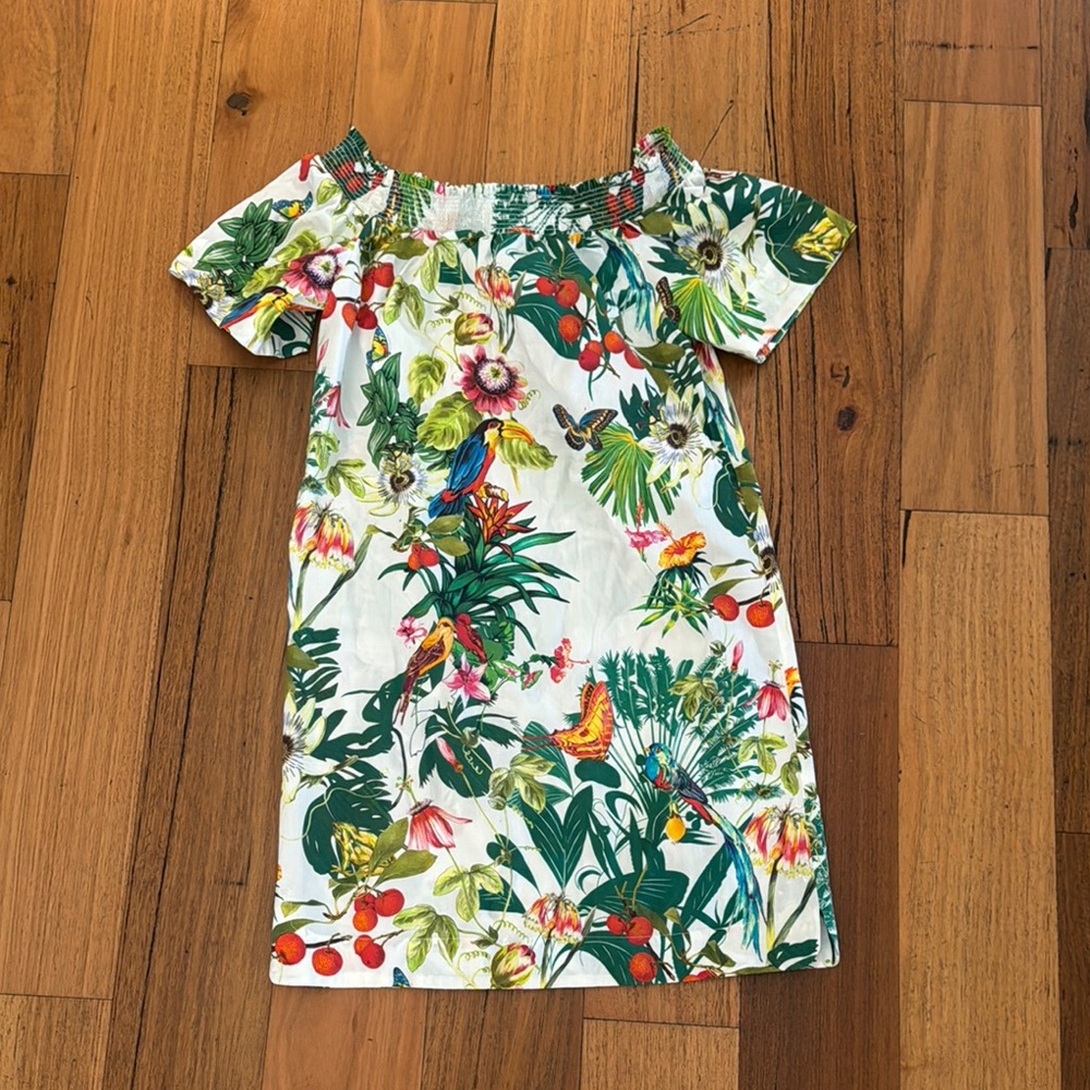 J Crew Tropical Print Dress - 100 percent cotton